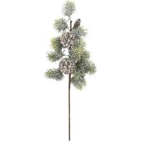 Décoration de Noël : Branche de pin floquée de 21,65 pouces, effet neige, avec pommes de pin, pour affichage commercial de Noël, vente en gros