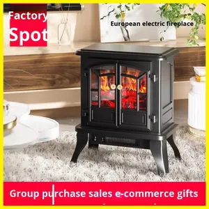 <span class=keywords><strong>Cheminée</strong></span> électrique chauffante de style européen, flamme simulée, télécommande intelligente, souffleur d'air chaud, 2000W, 11-20m, vente en gros d'usine - Product Image 2