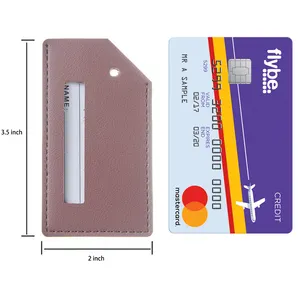 Customized Travel Accessories Suitcase Tags Rfid Blocking PU Leather Small Airplane Luggage Tags