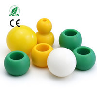 Billes en silicone colorées de taille personnalisable avec trou traversant, sphères en caoutchouc anti-collision, disponibles en plusieurs couleurs
