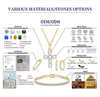 Offre Exceptionnelle : Collier Lariat en Argent 925 avec Moissanite Grade D VVS1, Forme V, Style Sourire, Bijou de Mode Iced Out pour Femme