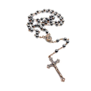 Chapelet avec la bénédiction apostolique du pape Léon XIV, grosses perles, collier catholique - Product Image 4