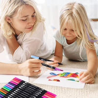 Ensemble de marqueurs artistiques pour enfants de 24 à 168 couleurs avec pinceaux fins, stylos à aquarelle doux, marqueurs, avec un sac de rangement