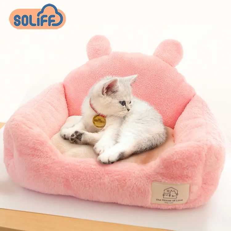 Lit rond universel pour chat, quatre saisons, niche pour chiens et chats, doux et Long, en peluche, pour maison