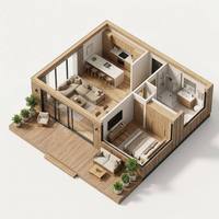 Casa Modular Prefabricada de Lujo Lista para Enviar, Textura de Madera, Garantía de 2 Años, Soluciones Totales para Proyectos de Resorts Turísticos