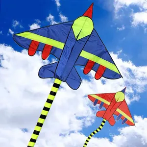 어린이를위한 연 실과 긴 꼬리가있는 로켓 비행기 연 연 연 장난감 야외 장난감 해변 공원 비행