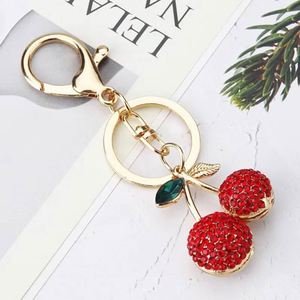 Llavero con Cuentas de Cristal Brillante en Forma de Cereza para Mujer, Joyería - Product Image 4