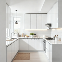 Armoires de cuisine intelligentes automatiques avec système de levage motorisé, commande tactile et fermeture douce pour maison moderne haut de gamme