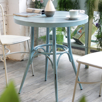 Meubles de maison de Style nordique moderne petite Table ronde canapé côté café coin balcon salon aluminium métal Antique
