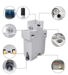 Pompe à pied pour toilettes portables – Évier de lavage des mains extérieur en plastique durable et écologique – Installations temporaires pour chantiers et marchés - Product Image 6