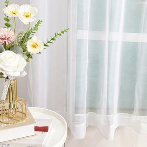 Rideau en mousseline léger et fin pour fenêtre, salon, <span class=keywords><strong>blanc</strong></span>, jacquard floral, tulle en polyester, voile, tissu transparent - Product Image 4