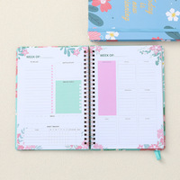 Agenda hebdomadaire personnalisé 2024 non daté planificateur Journal carnets à couverture rigide bleu couleur impression planificateur à spirale