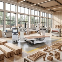 Centre d'usinage CNC 4 axes à double broche pour le bois, équipement intelligent et robuste pour le traitement des surfaces courbes 3D