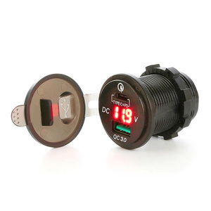 Kép USB Port Car Charger Thuốc lá nhẹ hơn ổ cắm cắm LED Vôn kế Điện thoại di động thông minh sạc Adapter Phụ Kiện Xe Hơi - Product Image 2