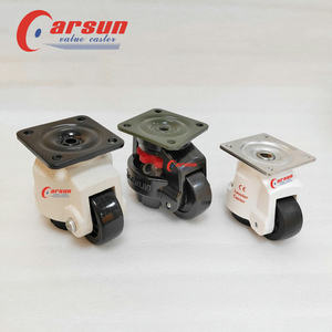 Roulettes industrielles robustes CARSUN GD-60F/GD-80F en nylon/alliage d'aluminium, pivotantes, à plaque rigide, roue en aluminium, réglables pour le nivellement - Product Image 3