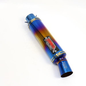 51mm universel moto <span class=keywords><strong>silencieux</strong></span> d'échappement longueur bleu couleur tuyau Scooter pour GY6 échappement CBR125 FZ400 <span class=keywords><strong>Z750</strong></span> R1 R3 R6 SC025 - Product Image 3