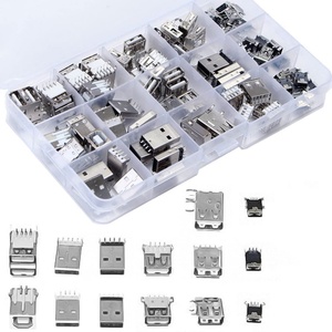 OKYN-Y0310 14 valeurs 82 pièces Connecteurs USB Type A standard femelles à souder Prises PCB USB-A USB-B - Product Image 5