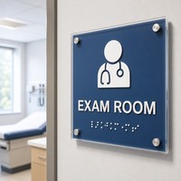 Letrero de Acceso para Discapacitados, Cumple con ADA, Acrílico Premium, Placa para Puerta de Oficina, Ícono en Relieve para Silla de Ruedas, Hospital, Edificio Público