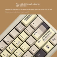 Capuchons de touches PBT de 1,7 mm d'épaisseur pour clavier mécanique, sublimation anglaise, compatibles 61/64/68/87/98/104 touches