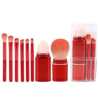 8-teiliges Großhandels-Make-up-Pinsel-Set für Damen, Kosmetik-Foundation-Lidschatten-Pinsel mit Kunststoffgriff für Gesichtsanwendung