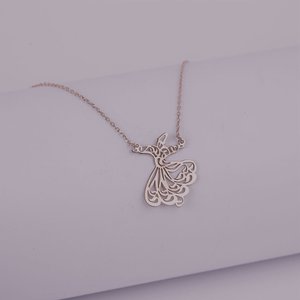 Collana di Alta Qualità con Pendente Girevole del Mevlana, Gioielleria Islamica Musulmana in Acciaio Inossidabile, Collana con Pendente Rumi - Product Image 4