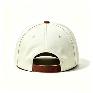 Casquette de baseball unisexe 6 panneaux 100 % coton style occidental sportif avec patch brodé aigle bicolore blanc et marron à visière incurvée - Product Image 6