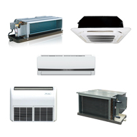 Ventilateur de plafond à cassette rond, chauffage et refroidissement, climatisation mini-split canalisée, unité unidirectionnelle, moteur CC