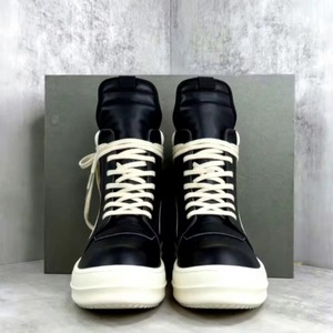 Chaussures décontractées montantes en cuir noir souple et confortable à semelle épaisse pour hommes et femmes, collection Printemps-Automne 2026 – Qualité supérieure - Product Image 2