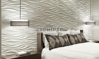 Desain Panel Dinding Efek 3D Gelombang Laut yang Kuat