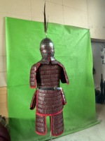 Armure Lamellaire Métallique de Guerrier de la Dynastie Song Chinoise Ancienne, avec Casque à Plumes, pour Reconstitutions Historiques et Scènes