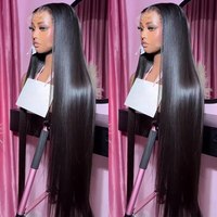 Perruques Lace Frontal Transparentes 360 Full HD en Cheveux Humains Vierges Péruviens, Perruques Tressées Lace Front, Perruques Lace Front Abordables pour Femmes Noires