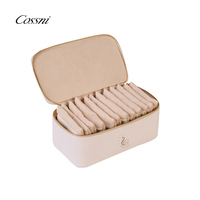 Boîte de rangement de bijoux en velours de luxe Cossni avec fermeture éclair, étui de voyage anti-ternissement, pour ranger colliers, bagues, boucles d'oreilles, doublure en feutre