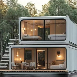 Cabaña Prefabricada de Acero Ecológico Resistente, Casa Contenedor de Ensamblaje Rápido, Aplicable en <span class=keywords><strong>el</strong></span> Desarrollo de Parques al Aire Libre - Product Image 2
