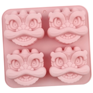 Baking 4 Hole Tradition Lion Shape <b>Silicone</b> Resin Mold Hand Make Soap Candle Mold Reused Diy Bake <b>Tool</b> Cake Soap Resin Diy Candy - Product Image 3