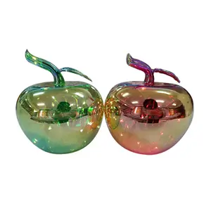 Hand blown led light Christmas ornament customized christmas decoration glass apple