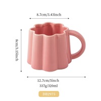Tasse en céramique irrégulière - Convient à un usage domestique, avec une qualité esthétique élevée, tasse à café, tasse en céramique à fleurs de style coréen