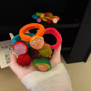 Popular Niche Design Temperament Exquisite Cute Fruit Series Hair Tie Sweet Simple Versatile Women's Hair Ties Fashion Jewelry - Product Image 3