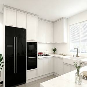 Gabinetes de Cocina Modernos de Diseño Personalizado de Lujo con Almacenamiento Completo, Encimera de Cuarzo y Electrodomésticos Integrados de Acero Inoxidable Negro - Product Image 3