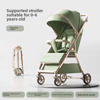 Poussette bébé pliable 3-en-1 avec poignée réglable en hauteur, design simple et fonctionnalités portables pour l'apprentissage