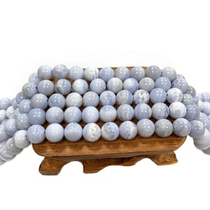 Cuentas sueltas de ágata de encaje púrpura de piedras preciosas redondas Ligure de alta calidad para hacer pulseras - Product Image 2