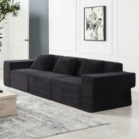 Ensemble de canapés modulaires modernes et minimalistes personnalisables OEM/ODM - Canapé en forme de L 3 places, éponge hautement élastique, villas/hôtels/résidences