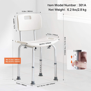 <span class=keywords><strong>Chaise</strong></span> de douche réglable avec dossier, design antidérapant, légère, <span class=keywords><strong>pour</strong></span> <span class=keywords><strong>baignoire</strong></span> et douche, siège et dossier <span class=keywords><strong>pour</strong></span> personnes âgées - Product Image 6