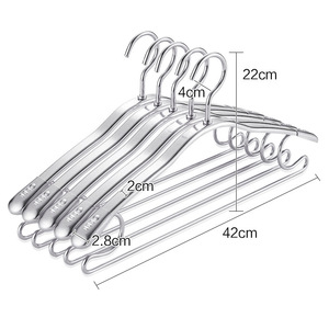 Metal Hangers 42cm Aerospace Aluminum Alloy Non Slip Thickened <b>Clothes</b> Hanger For Coat And Pants Storage Organizer - Product Image 1