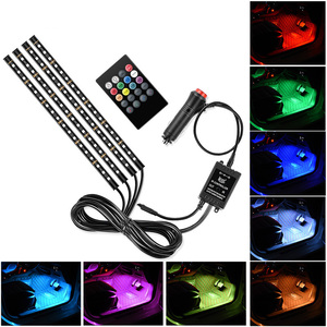 Yosovlampione luce ambientale piede per auto 72LED sette colori telecomando voce controllata RGB musica striscia di luce decorativa - Product Image 2