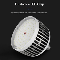 Ampoule LED LangChi haute puissance à alimentation CA, culot E27, en aluminium, dissipation thermique verticale, pour entrepôt, usine, atelier