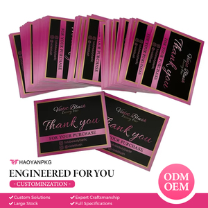 <span class=keywords><strong>Carte</strong></span> de Remerciement Personnalisée pour Emballage d'Extensions Capillaires avec Logo Privé – Emballage Cadeau en Papier pour Entreprise de Coiffure - Product Image 1