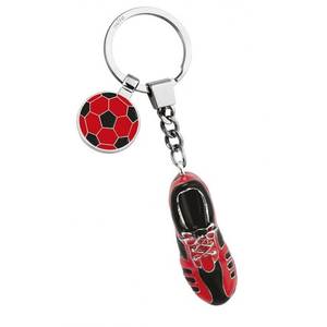 Llavero de Zapato de Fútbol Rojo y Negro con Colgante de Balón de Fútbol, Diseño Deportivo - Product Image 2
