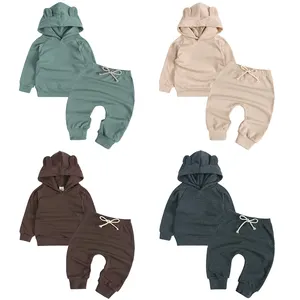 Çocuklar masalları ayı kulak hoodie setleri uzun kollu pamuk oyuncak bebek çocuk sonbahar giyim toddler erkek giyim
