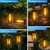 Lanterne d'ambiance de camping rechargeable par USB étanche pour cour jardin patio porche décor solaire LED lumière de paysage portable