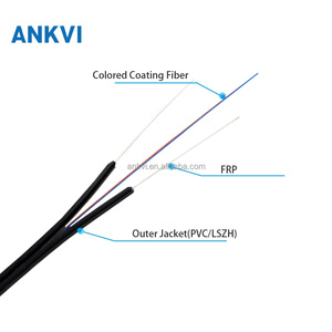 สายเคเบิลใยแก้วนำแสง FTTH แบบ GJXFH 1 2 4 คอร์ สำหรับภายในอาคาร แบบโค้ง G.657A2 LSZH สำหรับติดตั้งบนอากาศ - Product Image 4